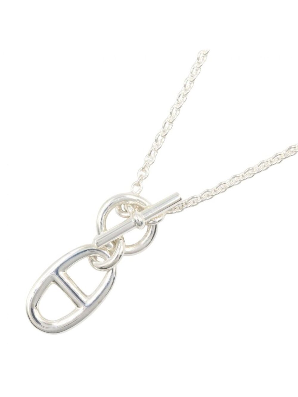 Hermes Necklace Chaine D'ancre Amulette 925 Sterling Silver